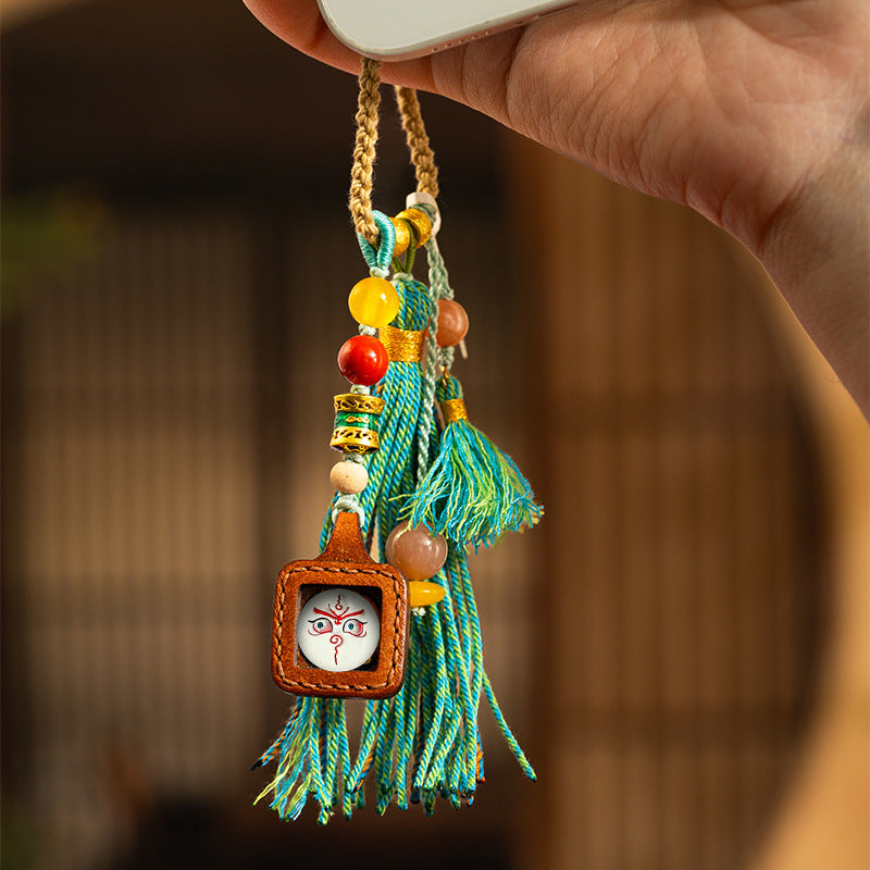 Leather Square Tsa Tsa Box Thangka Pendant