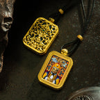 Brass Shrine · Hearing Small Gold Brick Hand-painted Tsa Tsa Box (with Chain)