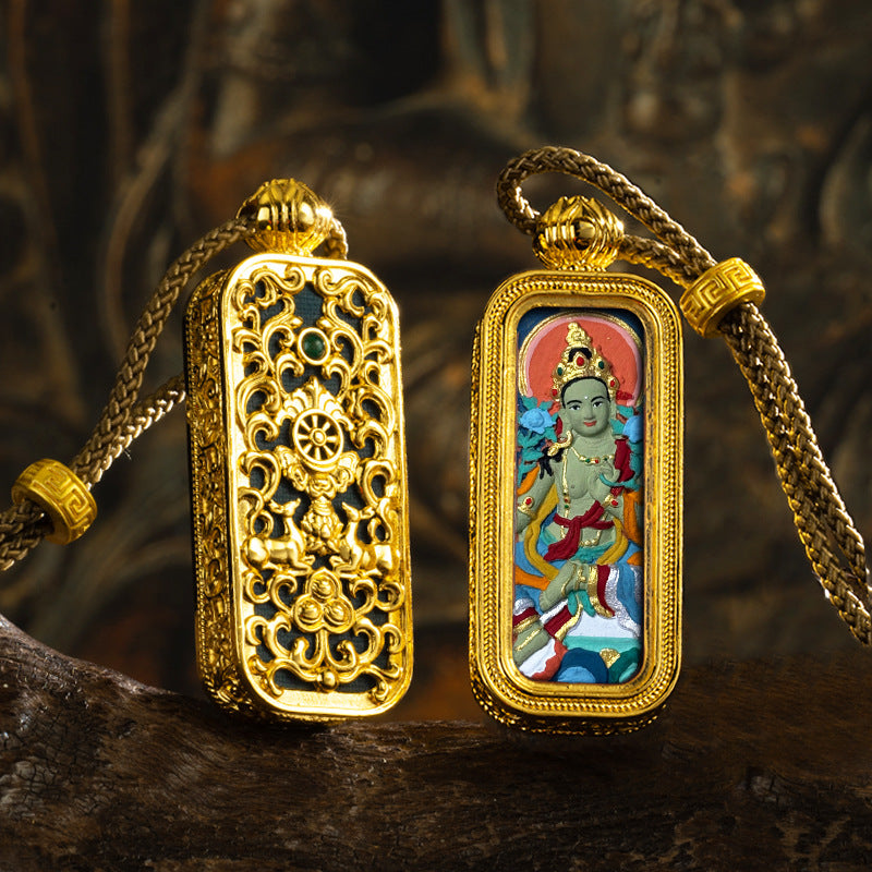 3D Relief Hand-painted Thangka Pendant