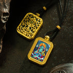 Brass Shrine · Hearing Small Gold Brick Hand-painted Tsa Tsa Box (with Chain)