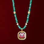Diamond-encrusted Brass Qingyun Pendant Necklace