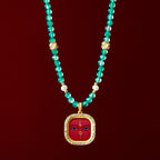 Diamond-encrusted Brass Qingyun Pendant Necklace