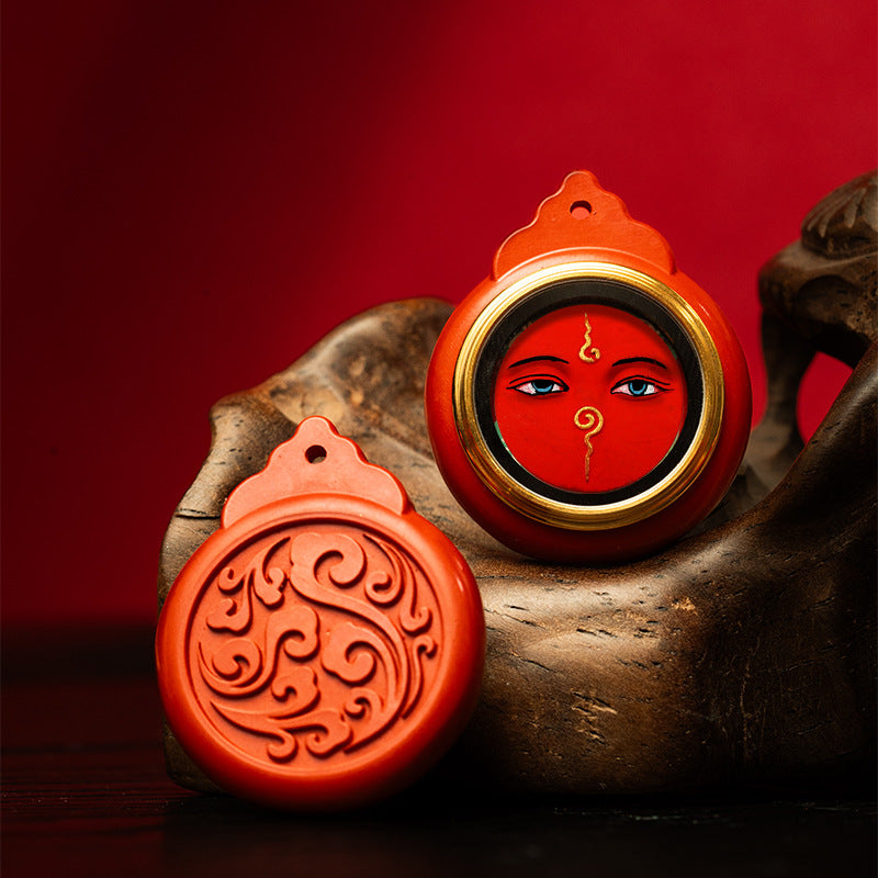 Vermilion Nebula Thangka Pendant - Customizable