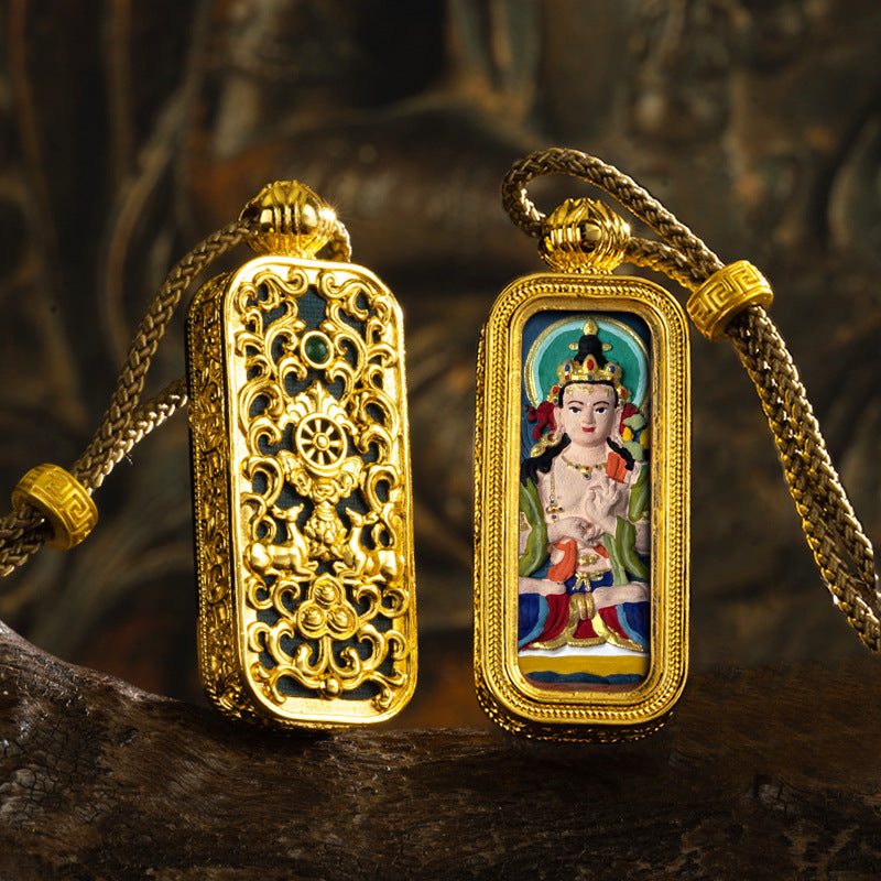 3D Relief Hand-painted Thangka Pendant