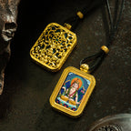 Brass Shrine · Hearing Small Gold Brick Hand-painted Tsa Tsa Box (with Chain)