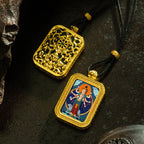 Brass Shrine · Hearing Small Gold Brick Hand-painted Tsa Tsa Box (with Chain)