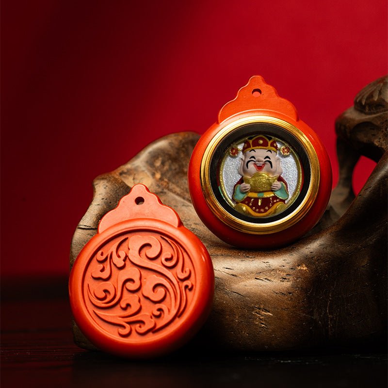 Vermilion Nebula Thangka Pendant - Customizable